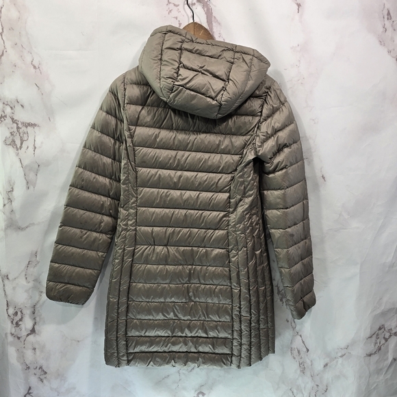 Aventura Down Puffer Jacket Womens XS Brown Parka Coat Hood Long FP Packable - Picture 6 of 15